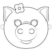 Little pigs mask coloring page free printable coloring pages