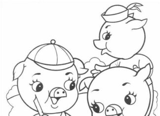 Three little pigs coloring pages to print and print online