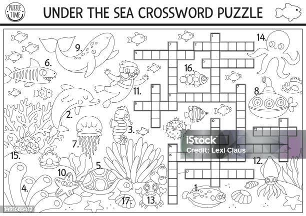 Crossword puzzle christmas theme crossword puzzle game for kids game and coloring page french language stock illustration
