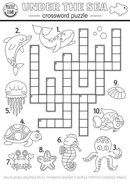 Vector black white camping crossword puzzle simple forest summer camp stock vector by lexiclaus