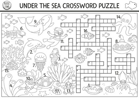 Coloring page puzzle ocean cliparts stock vector and royalty free coloring page puzzle ocean illustrations