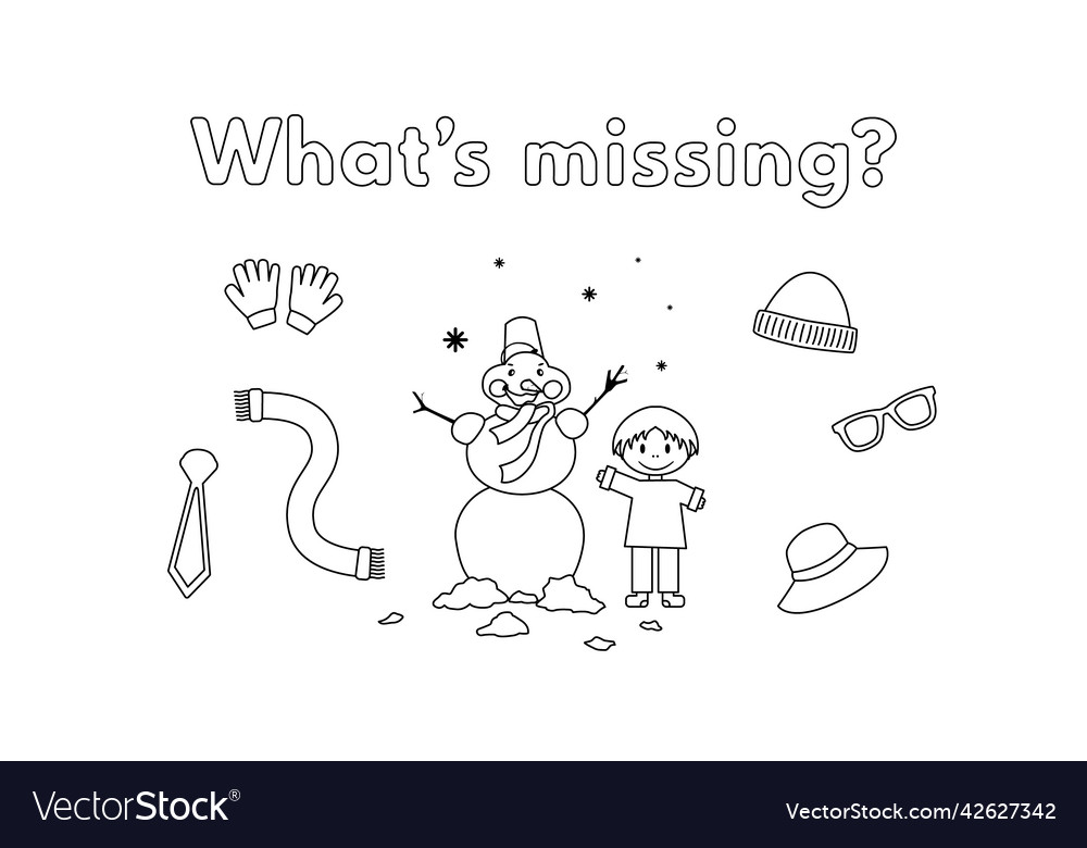 Whats missing coloring book game for kids vector image
