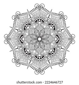 Circle pattern mandala style lotus flower stock vector royalty free