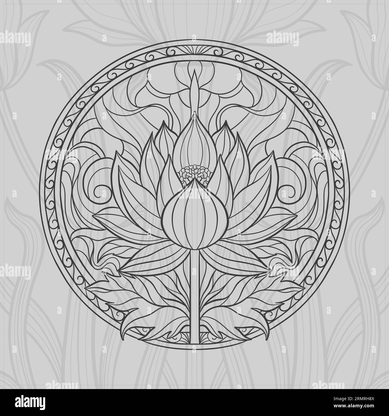 Lotus flower bud black and white stock photos images
