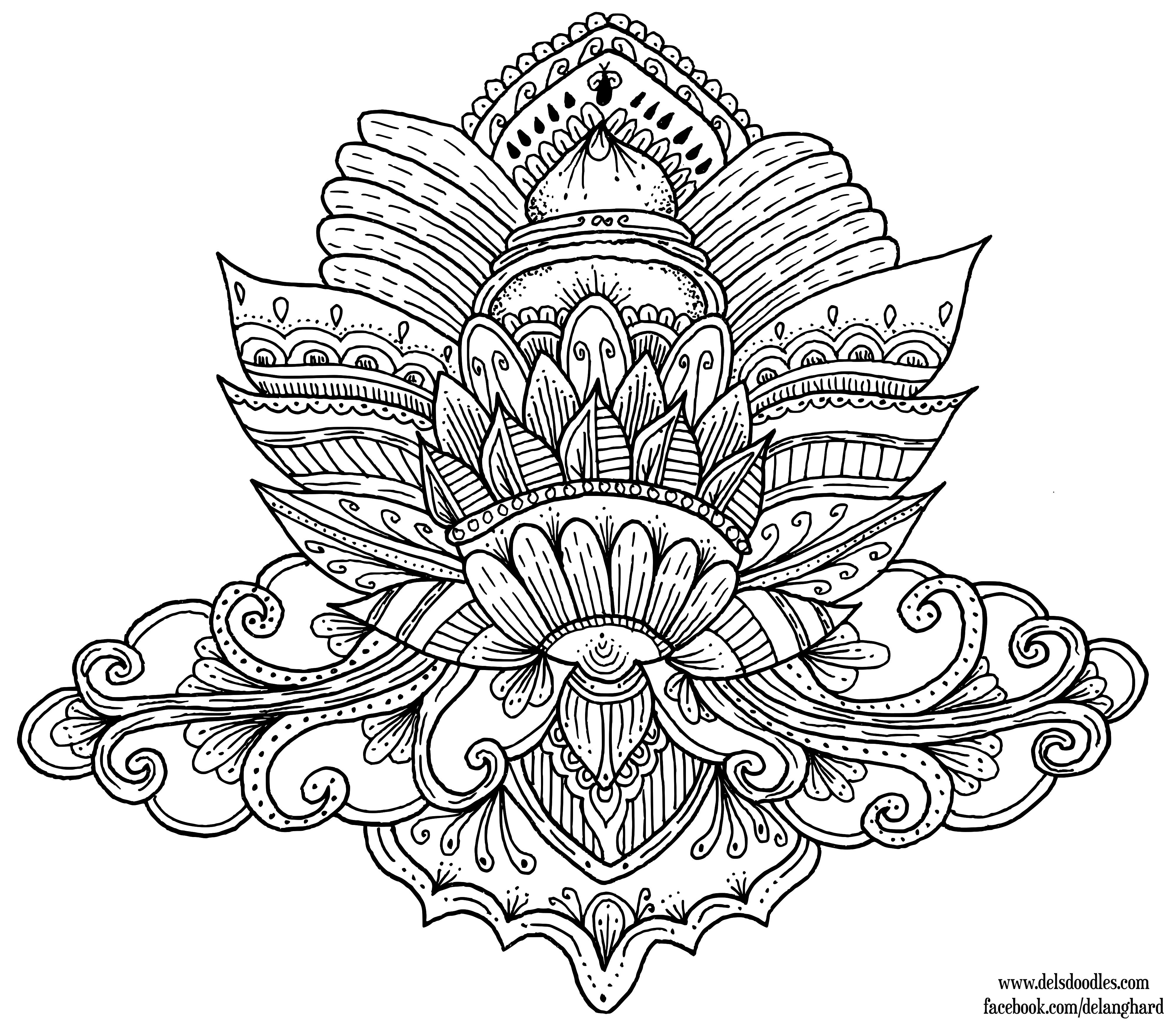 Lotus colouring page by welshpixie on