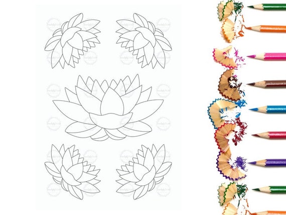 Printable lotus flower coloring page reiki calming coloring pages adult coloring sheet spiritual self care rituals yoga coloring page