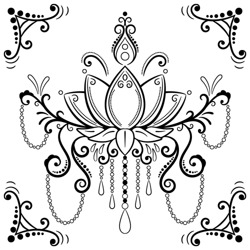 Jeweled lotus coloring page m
