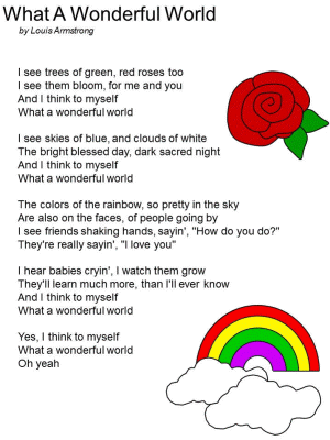 What a wonderful world by louis armstrong