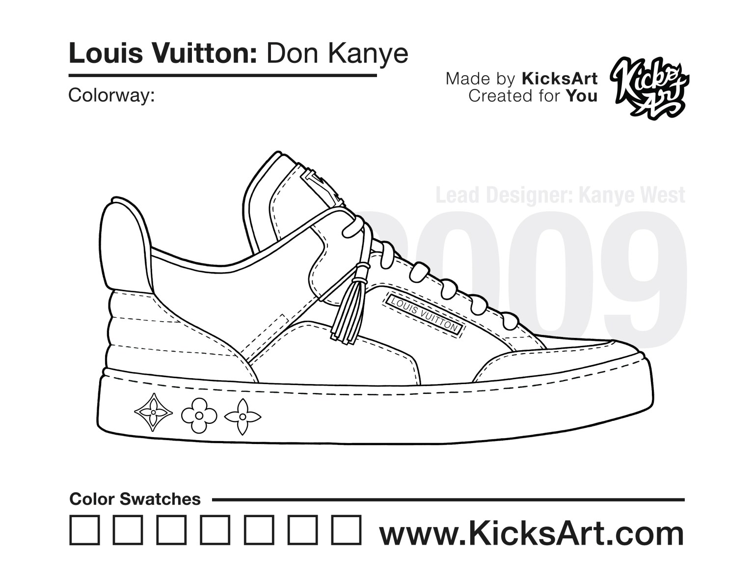 Louis vuitton don kanye sneaker coloring pages
