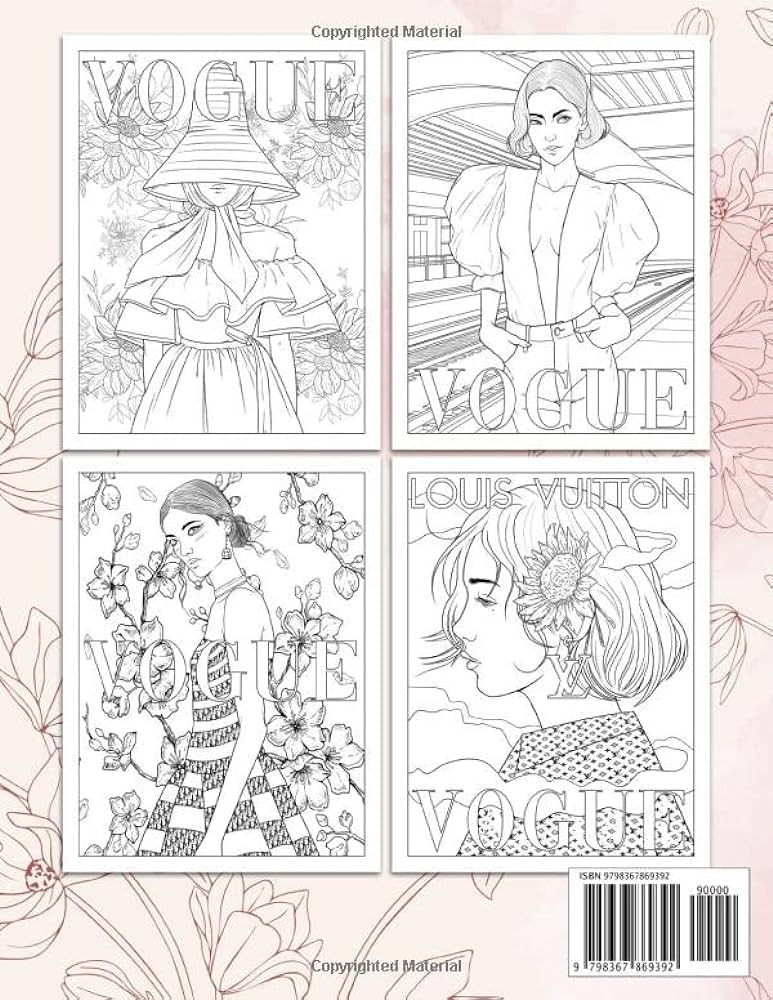 Vogue fashion loring book for adults stylish outfits loring pages for adult women and teens with beautiful fashion styles for fashion lovers fashion loring book for women studio leici