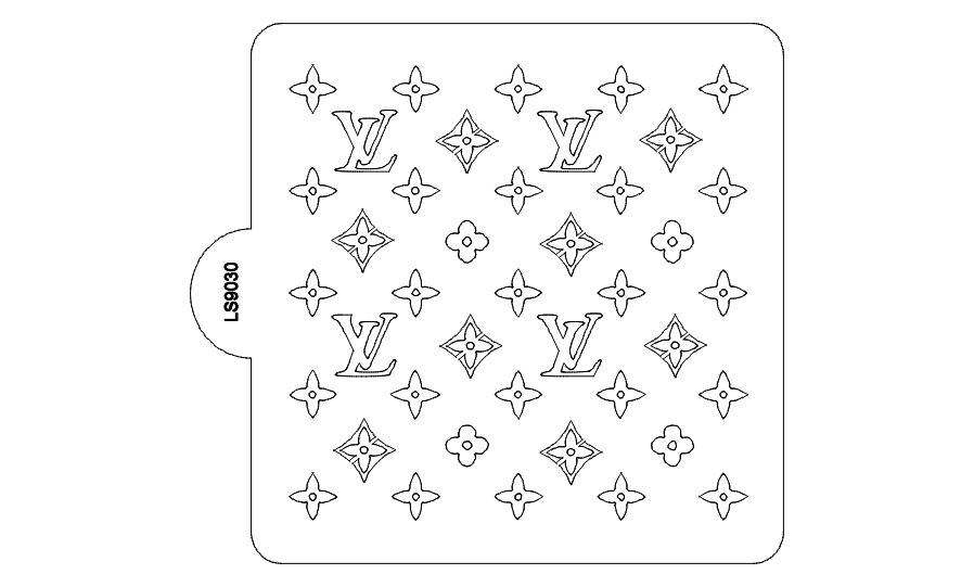 Lv design pattern stencil for cookies or cakes usa made ls â yng llc