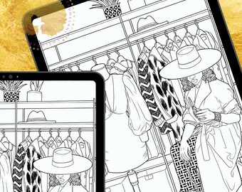 The fashion designer adult coloring book page black women coloring book black woman coloring pages