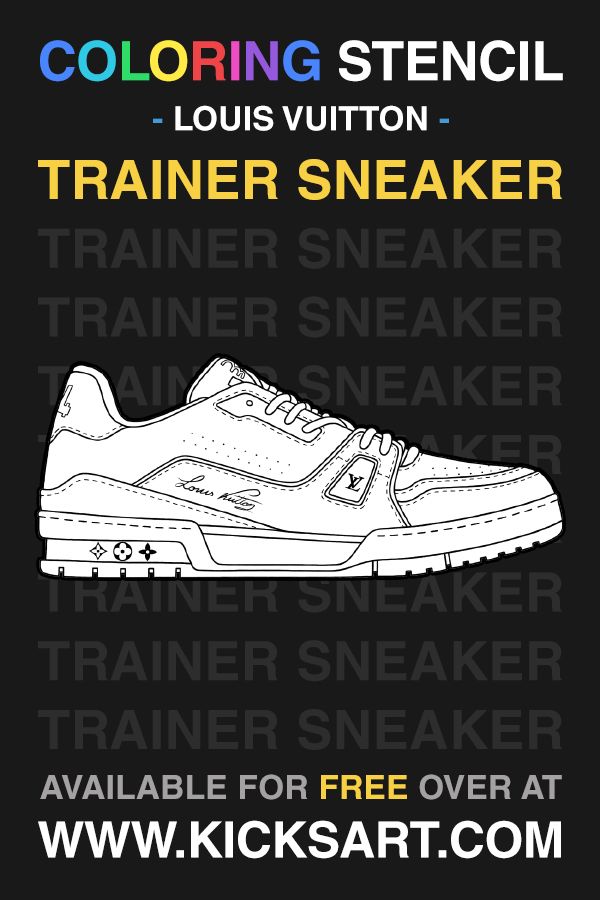 Louis vuitton trainer sneaker coloring page louis vuitton trainers sneakers drawing custom stencils