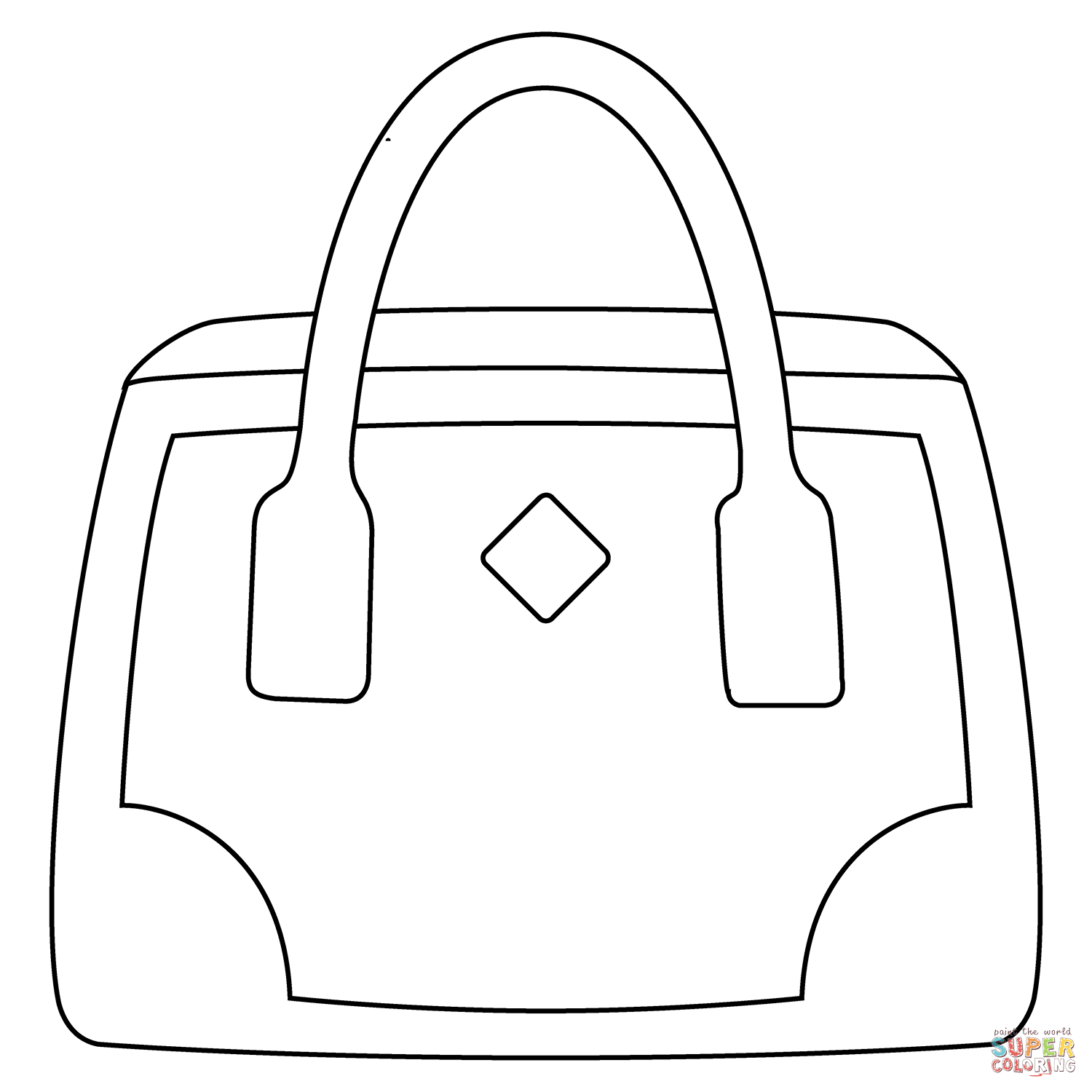 Handbag emoji coloring page free printable coloring pages