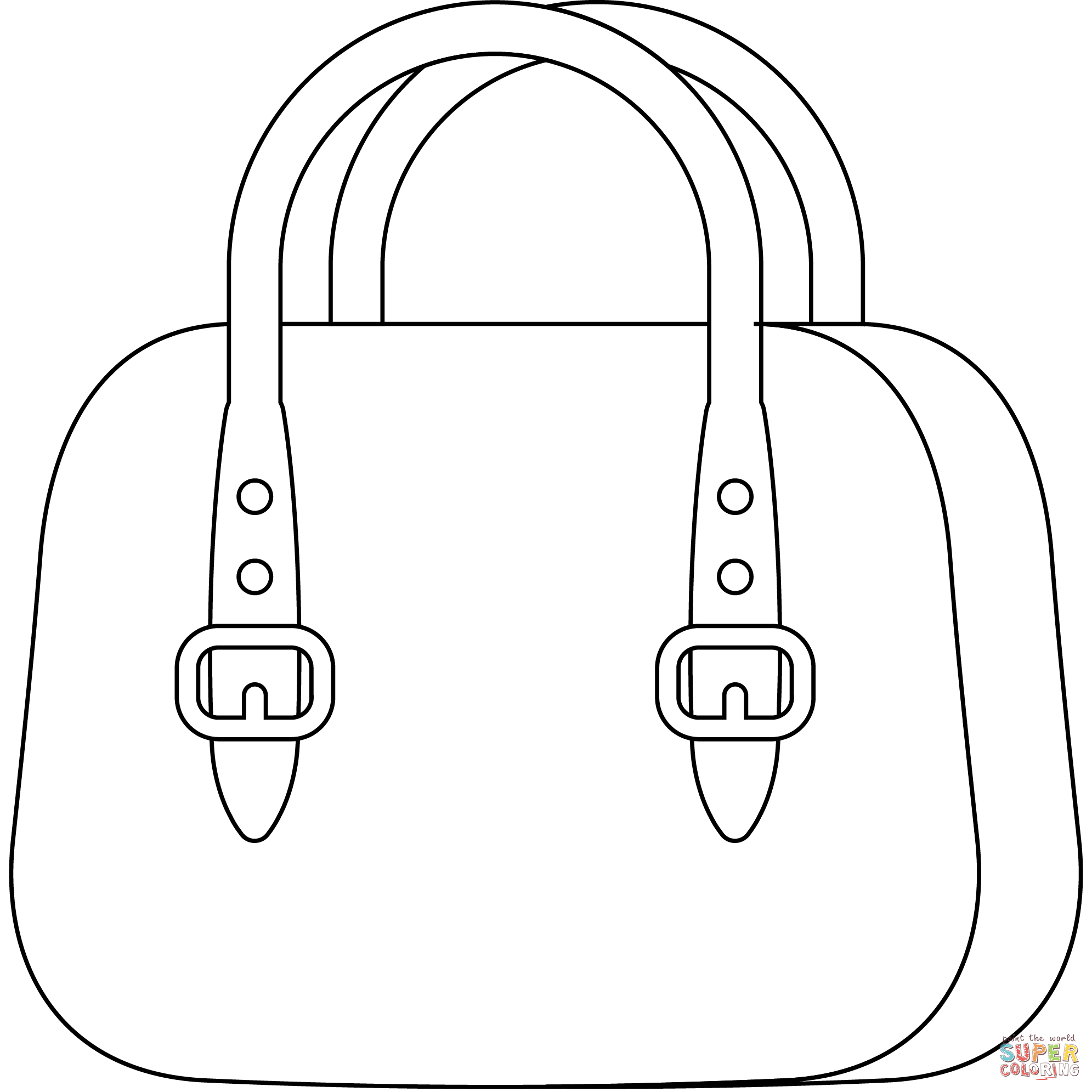 Handbag emoji coloring page free printable coloring pages