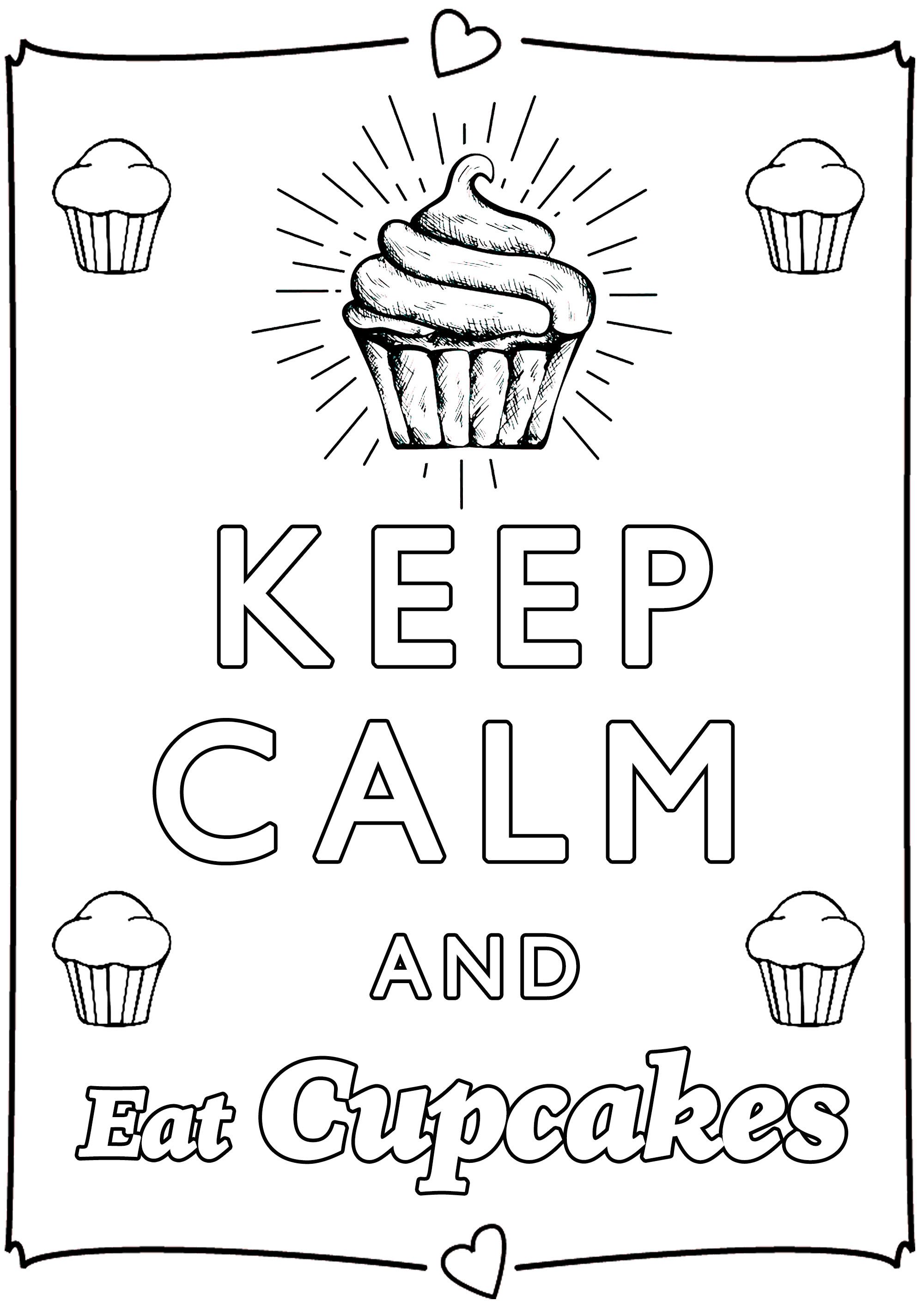 Keep calm and eat cupcakes beautiful cupcakes to color