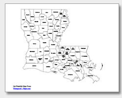 Printable louisiana maps state outline parish cities