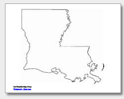 Printable louisiana maps state outline parish cities