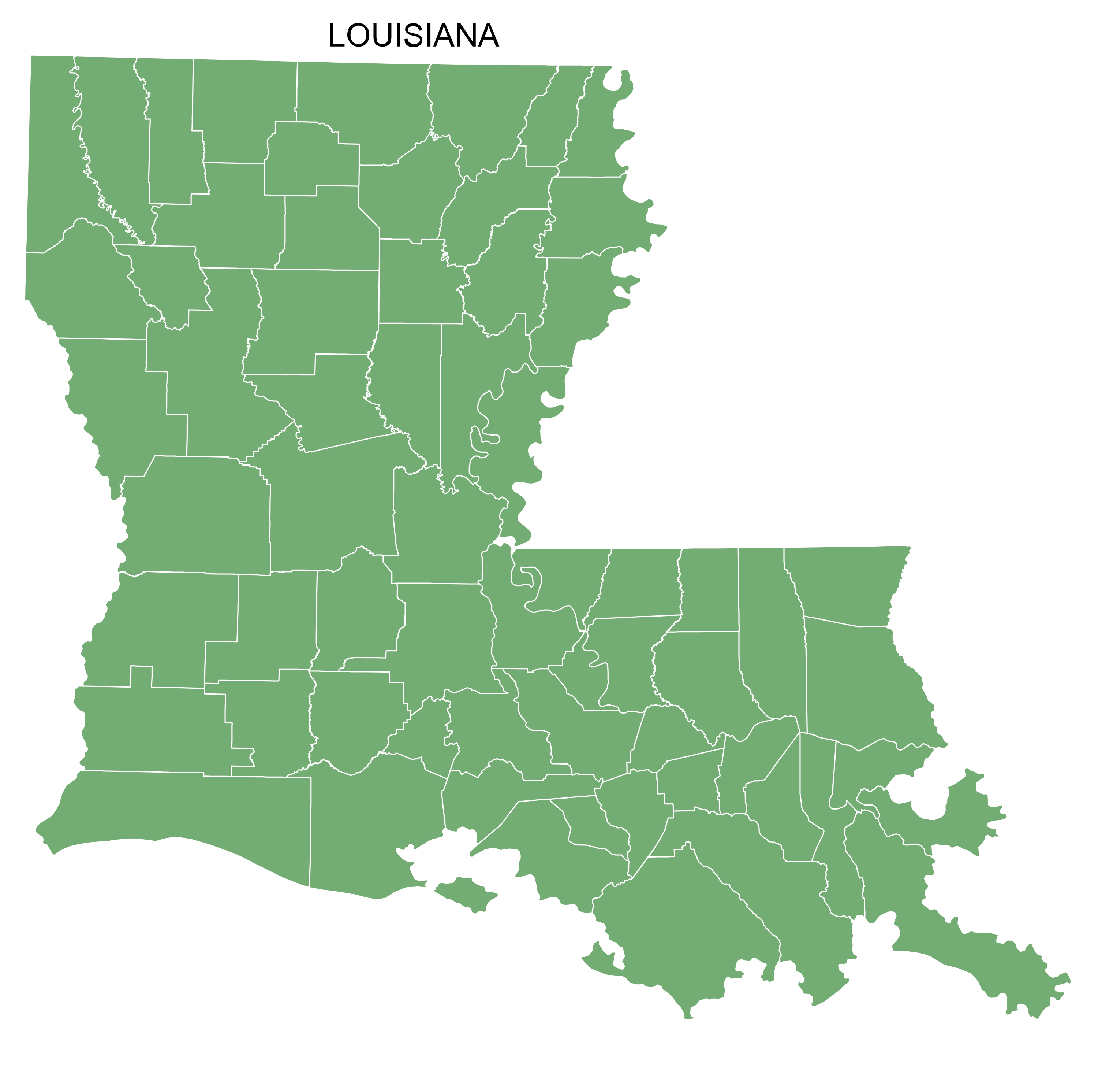 Louisiana county map printable state map with county lines â diy projects patterns monograms designs templates
