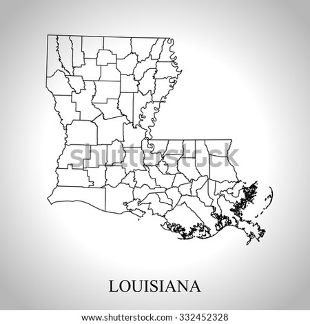 Louisiana map with parishes outlined ahoy ics