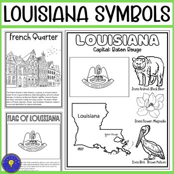 Louisiana symbols coloring pages flag