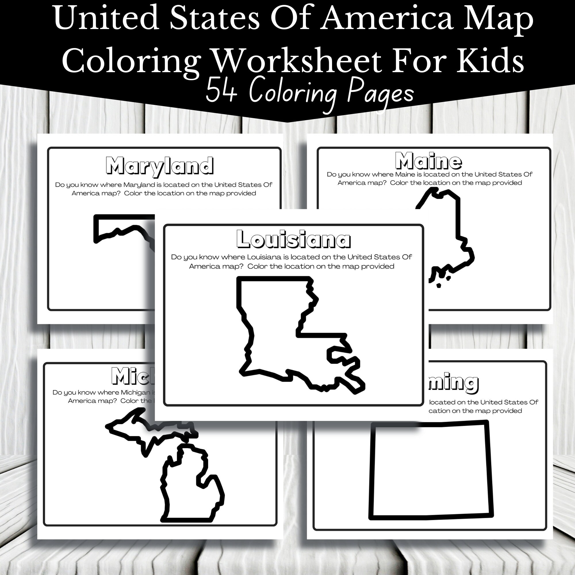 The united states of america map coloring worksheet for kids america states map coloring pages usa coloring map for teens coloring book download now