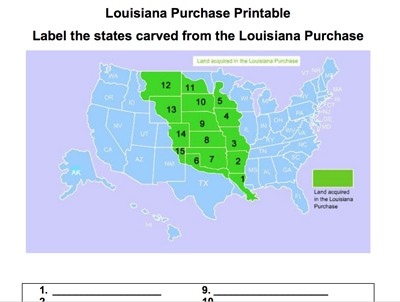 Louisiana purchase description and map