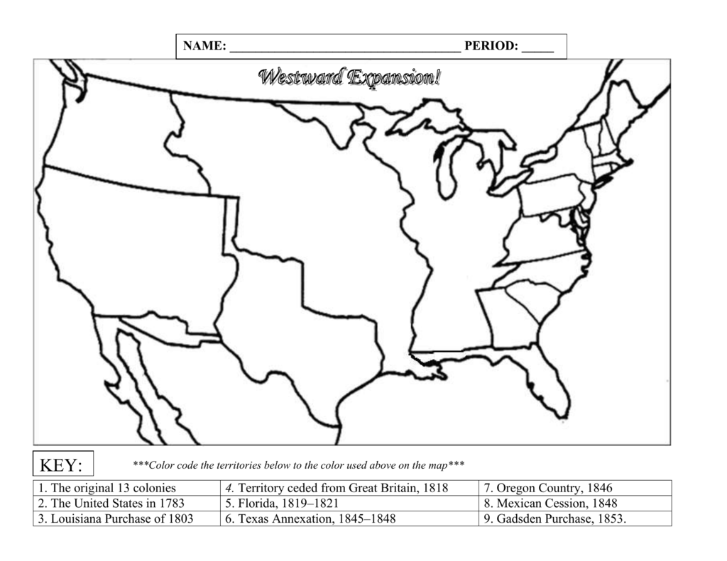Westward expansion map blank social studies middle school th grade social studies third grade social studies
