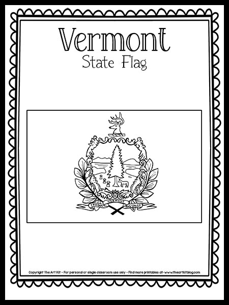Free printable vermont state flag coloring page â the art kit