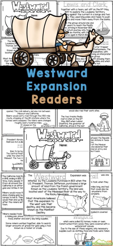 Free westward expansion for kids printable reader