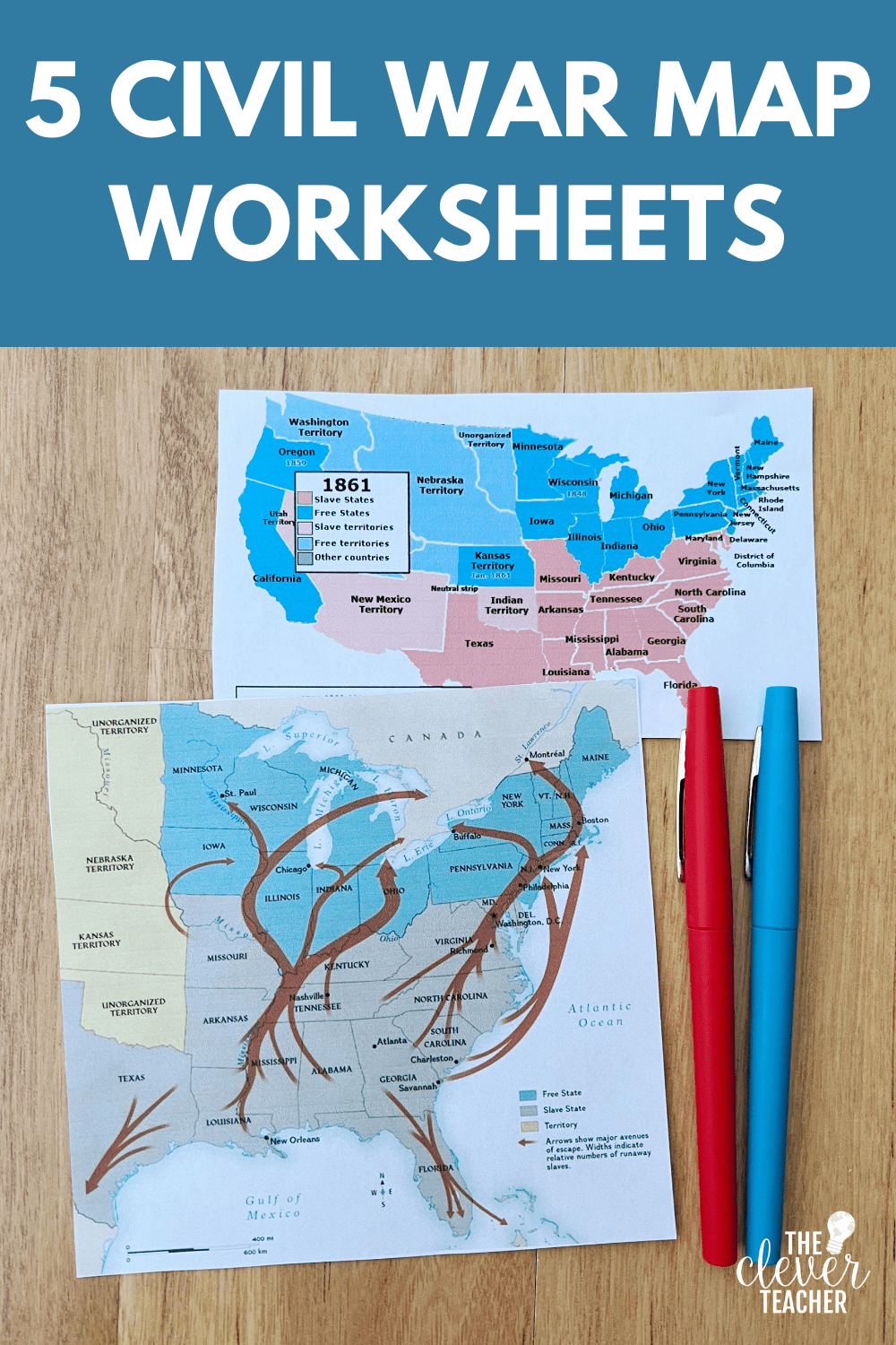 Free civil war map worksheets