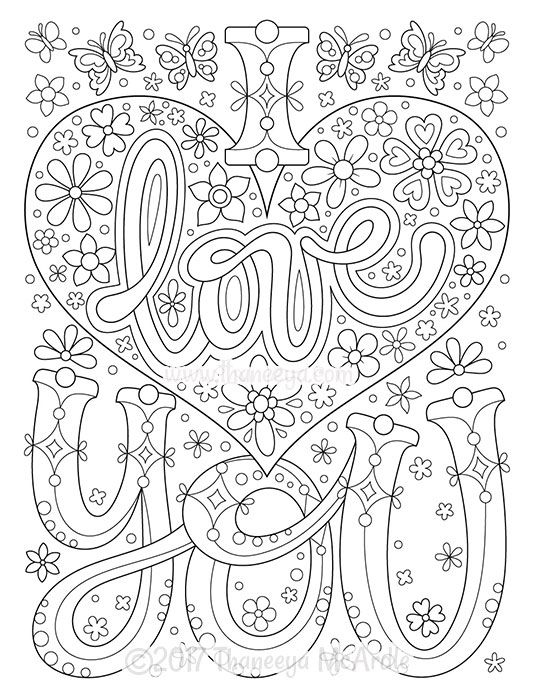 I love you coloring page from thaneeya mcardles power of love coloring book love coloring pages free adult coloring printables detailed coloring pages