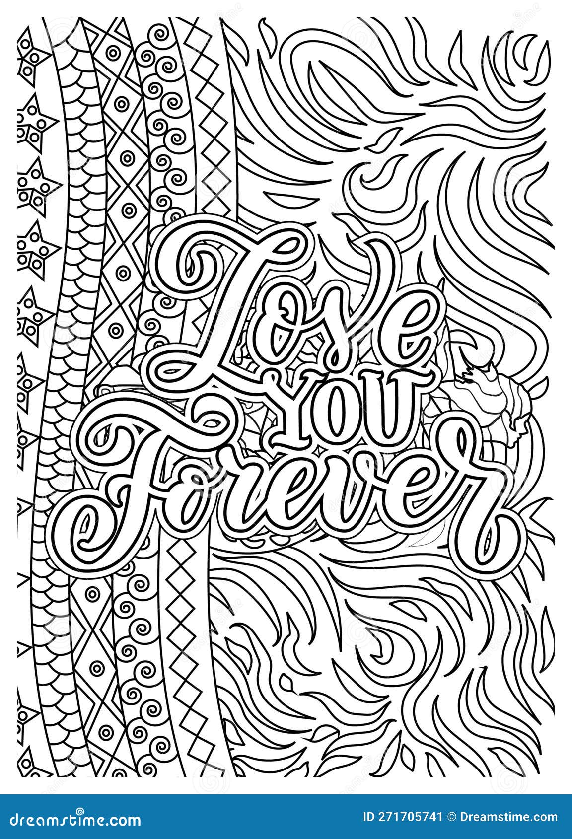 Love motivational quote coloring pages for adults love coloring page design stock illustration
