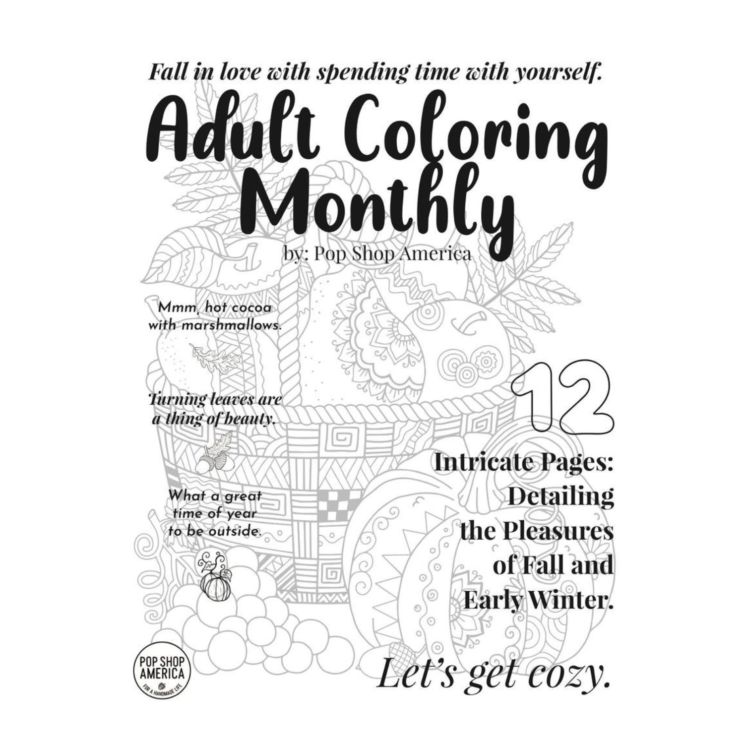 Fall in love with fall adult coloring book