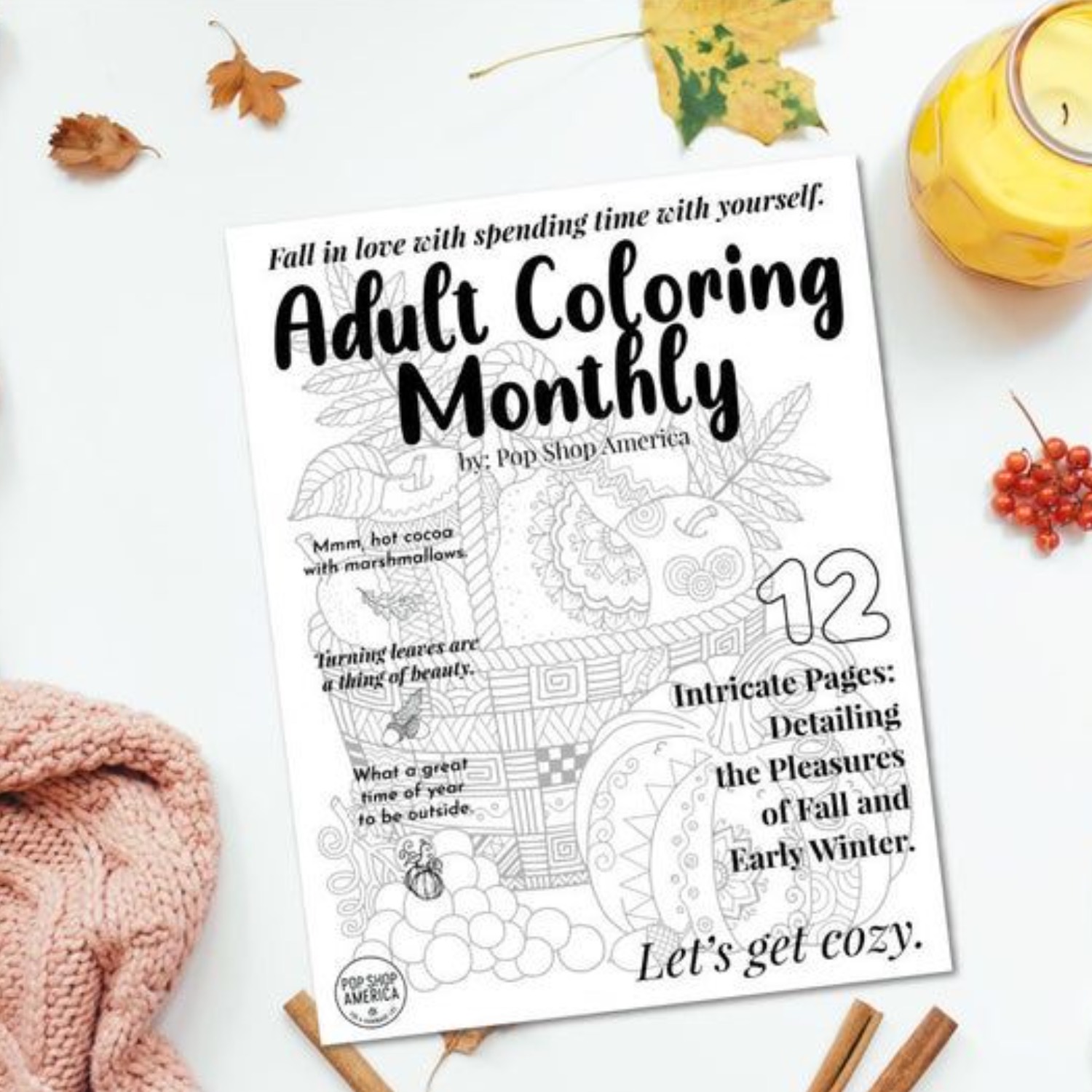 Fall in love with fall adult coloring book