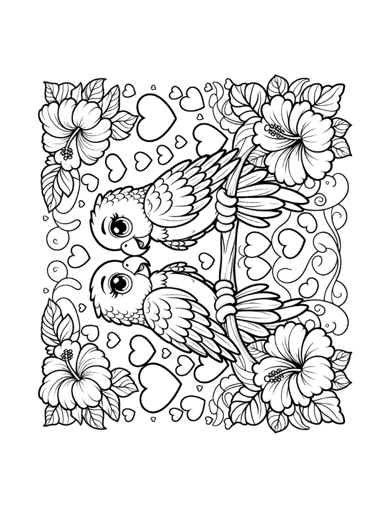 Free parrot coloring pages for kids