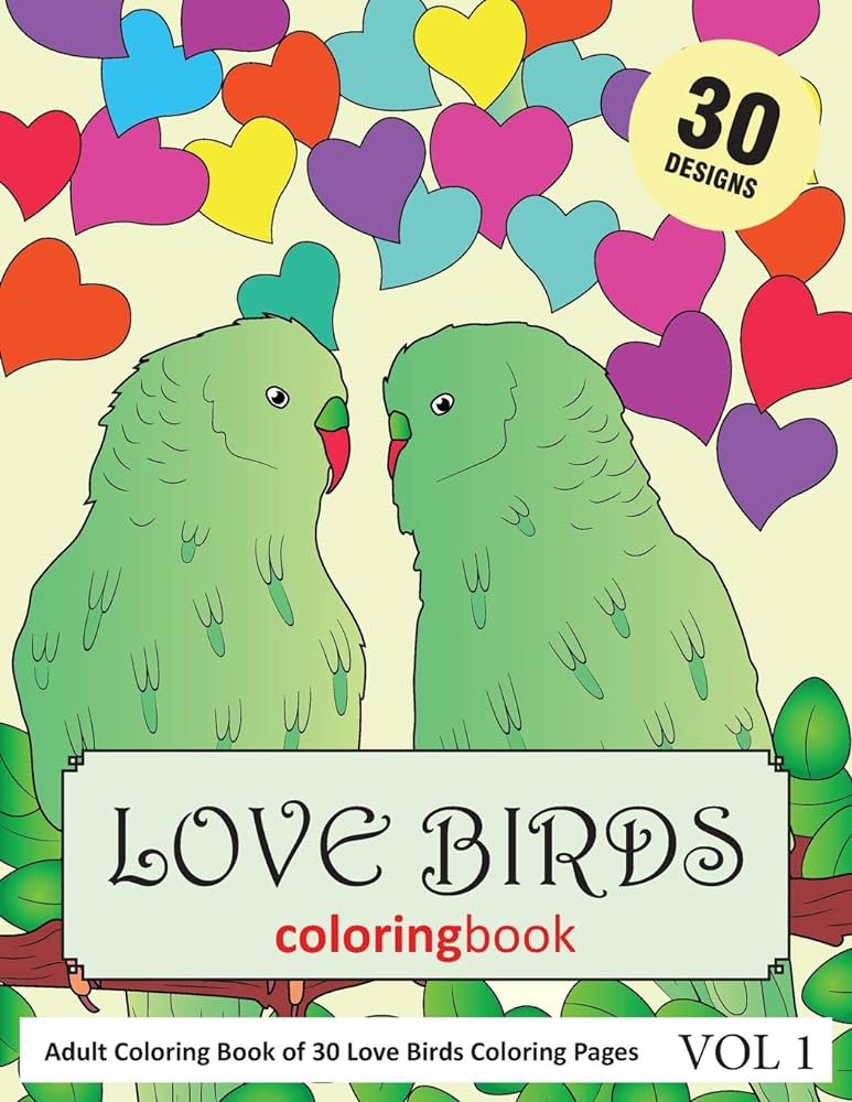 Love birds coloring book coloring pages of by rai sonia