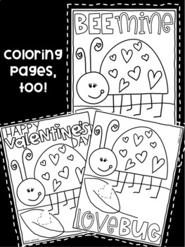 Love bug directed draw and write plus coloring pages for valentines day