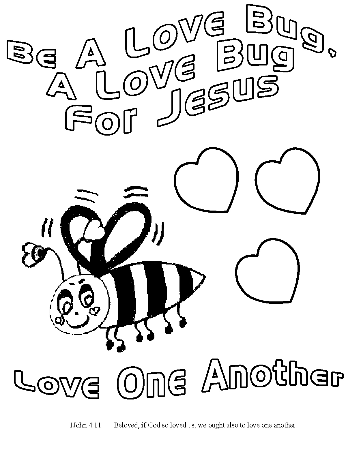 Childrens gems in my treasure box love bug for jesus coloring pages