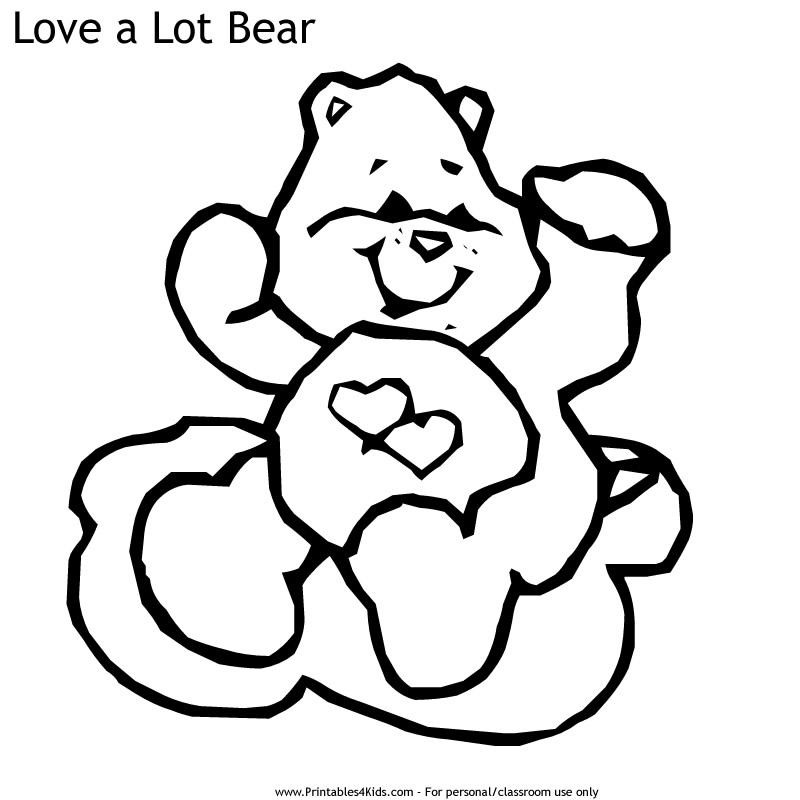 Care bears love a lot bear coloring page â printables for kids â free word search puzzles coloring pages and other activities