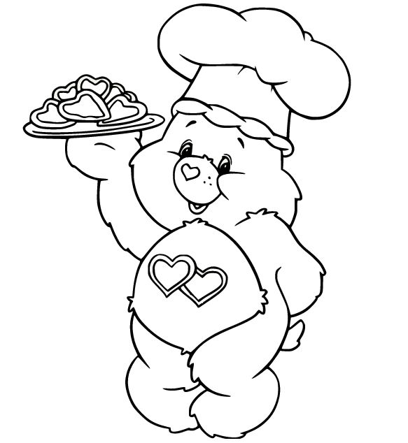 Chef love a lot bear coloring pages