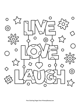 Live love laugh coloring page â free printable pdf from