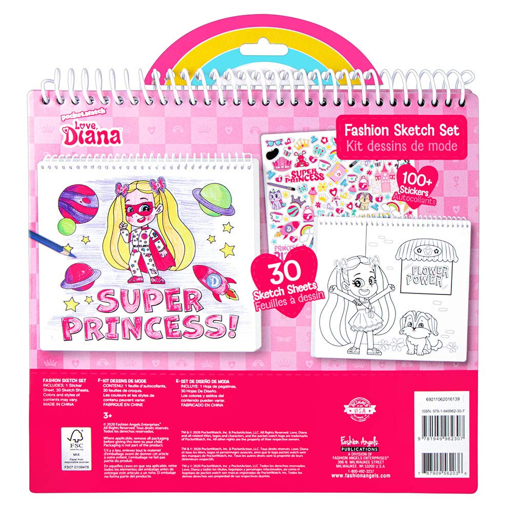 Fashion angels love diana fashion coloring portfolio for kids