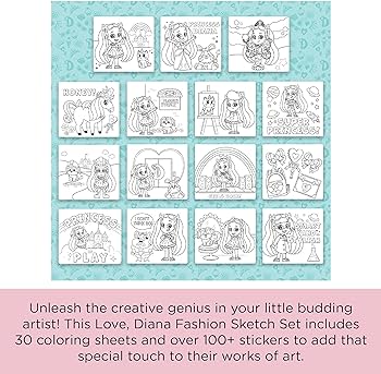 Fashion angels love diana fashion coloring portfolio for kids