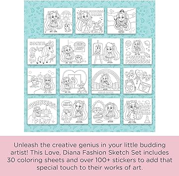 Fashion angels love diana fashion coloring portfolio for kids