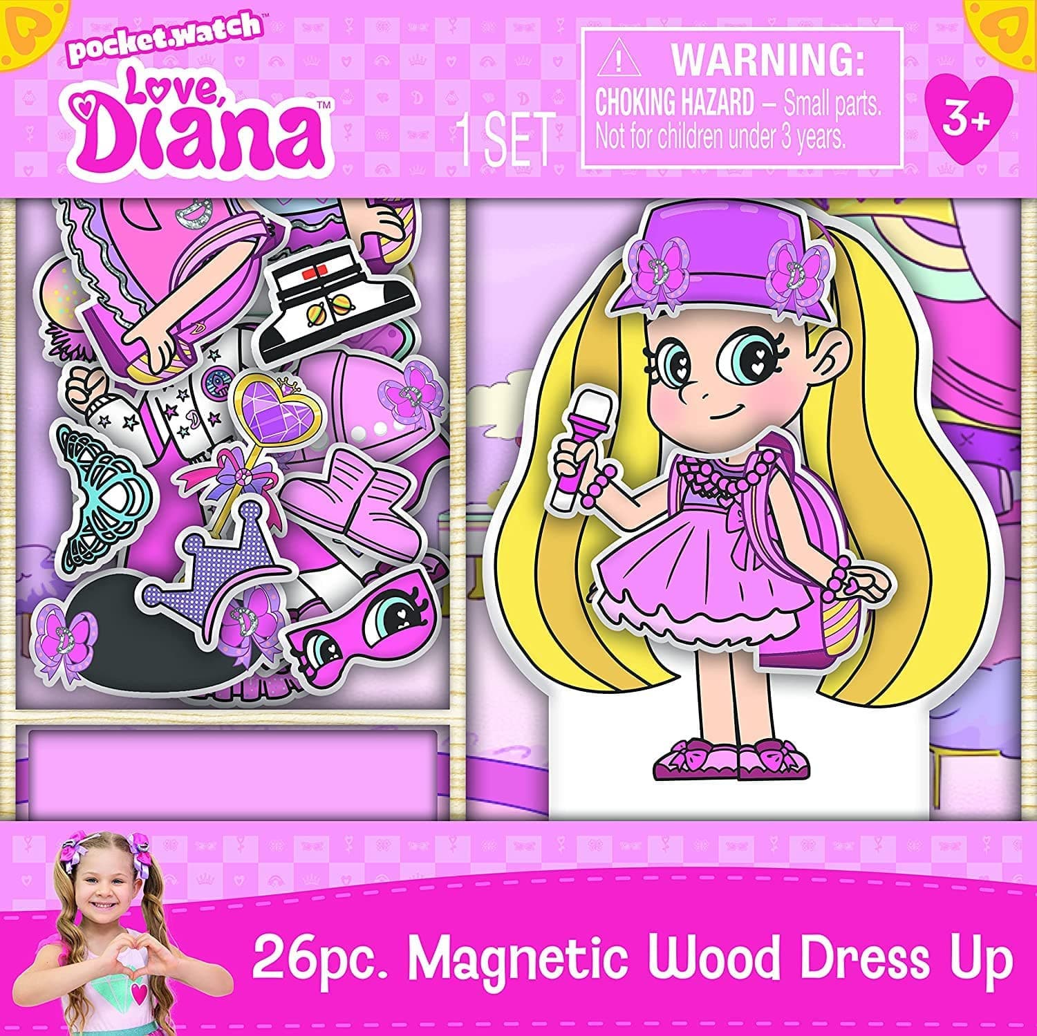 Love diana pc magnetic wood dress up