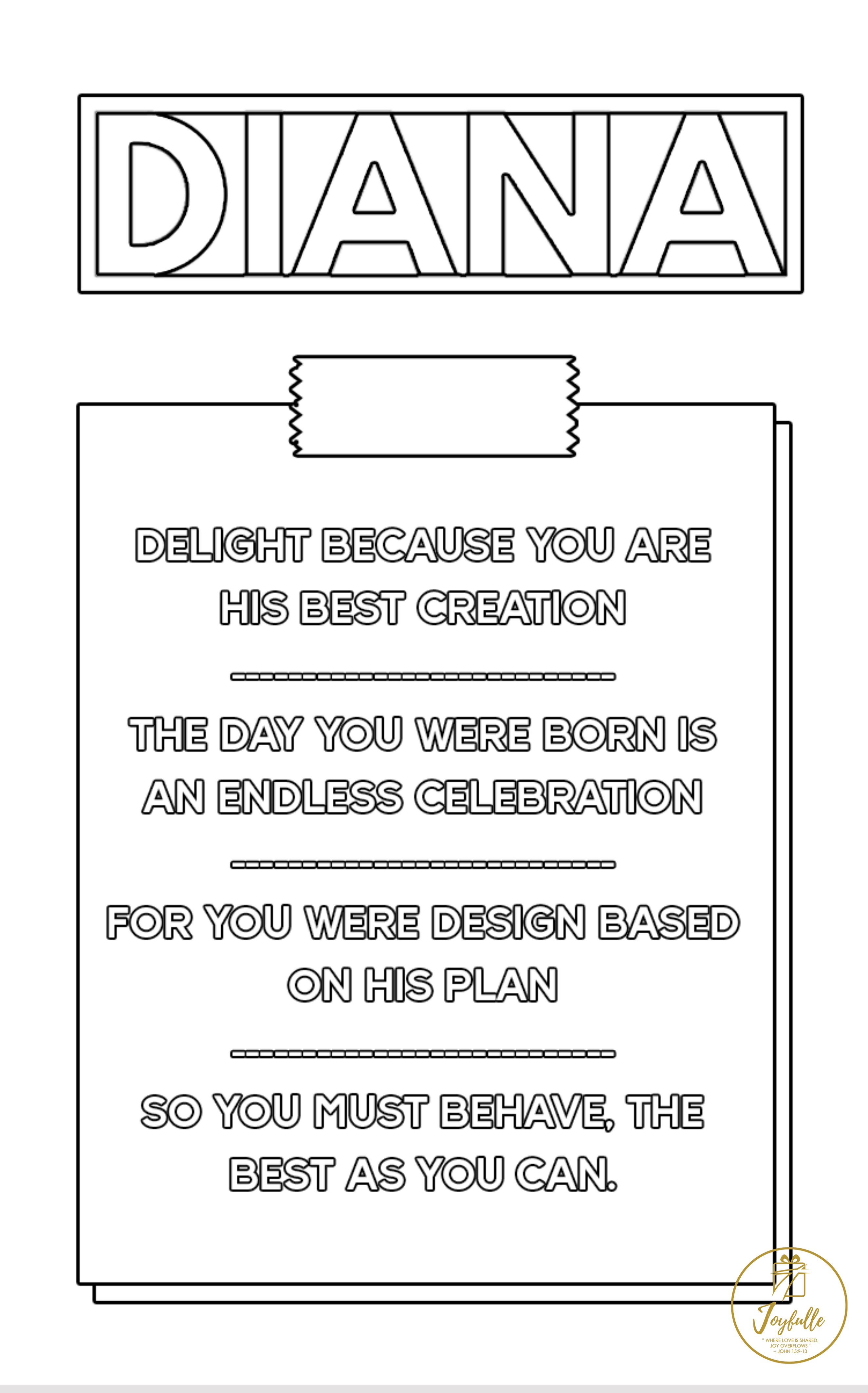 Baby and kids name poems printables