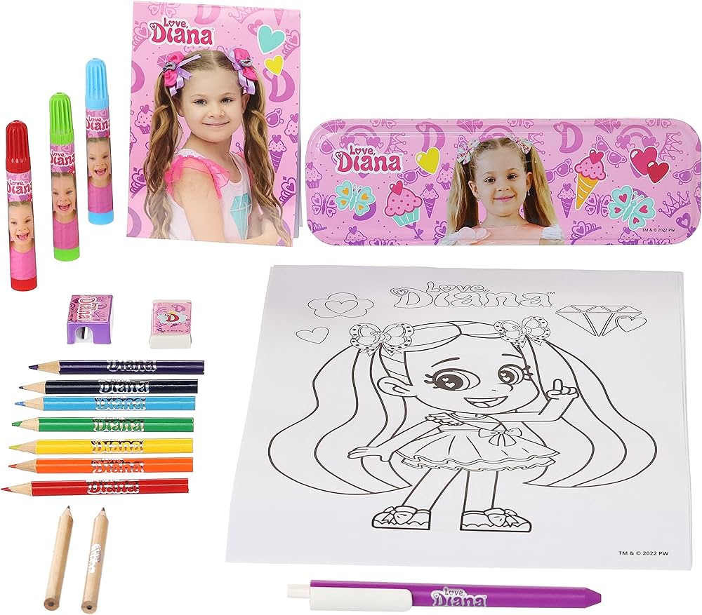 Love diana coloring set with metal pencil case buy online at best price in ypt