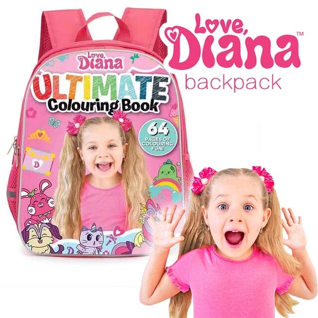 Love diana adventure set stuffed backpack role play pink inspired by the princess of play gift toy kindergarten preschool