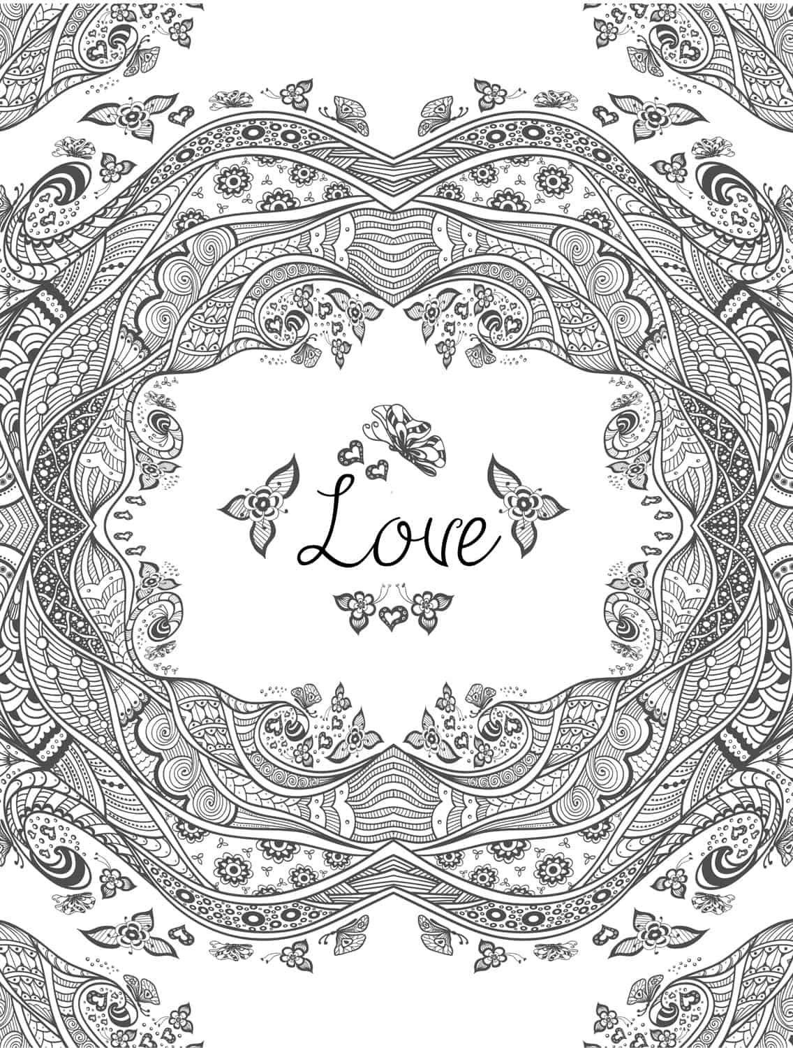 Free printable valentines adult coloring pages